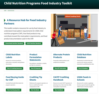 CNP Food Industry Toolkit webpage