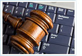 Gavel and keyboard