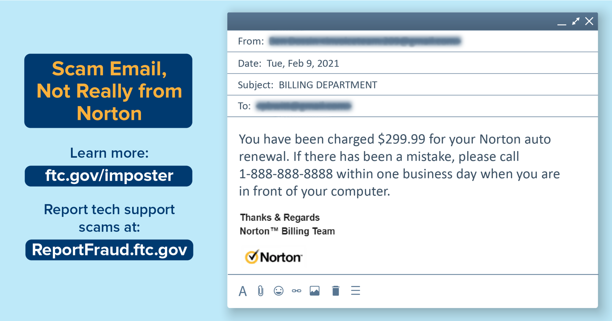 Scam Email, Not Really from Norton
