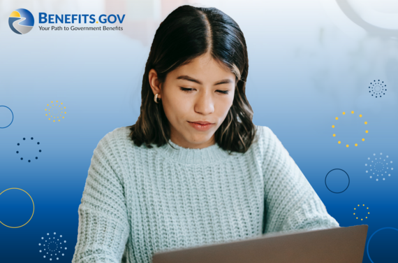 Woman searching computer