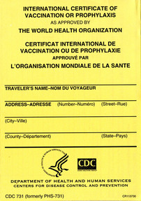 International Certificate of Vaccination or Prophylaxis as Approved by the World Health Organization (Package of 25)