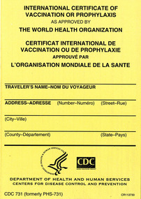 International Certificate of Vaccination or Prophylaxis