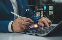 Businessman Using Data Analytics global tech