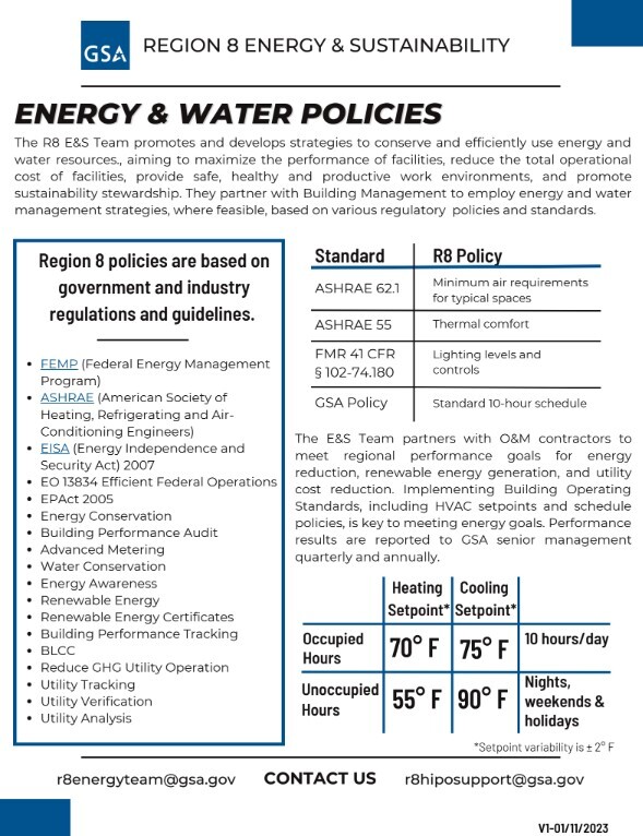 R8 GSA energy and water guidelines 