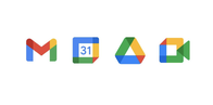 google mail, google calendar, google drive, and google meet icons