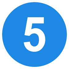 number five in a blue circle