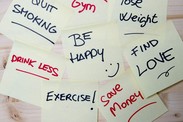 sticky notes for new year's resolutions