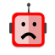 red unhappy robot