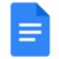 Blue paper with white lines representing logo for Google Docs application.