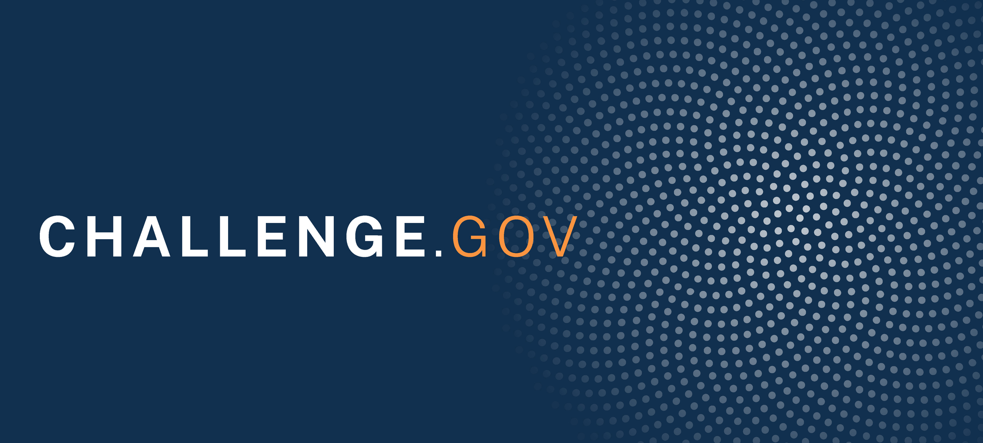Challenge.Gov on blue background with phyllotaxis symbol