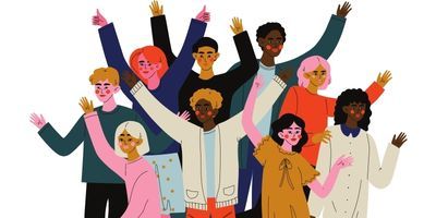 diverse crowd illustration