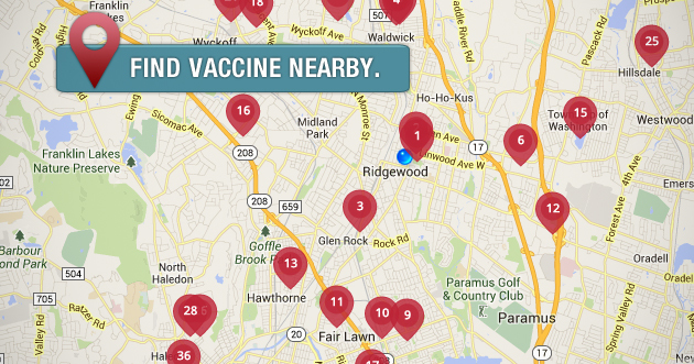 Use the Flu Vaccine Finder. Find vaccine nearby.