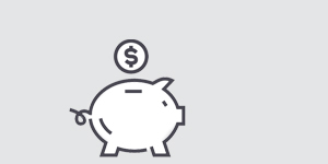 Icon of a piggy bank.