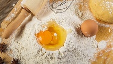 Baking with eggs and flour