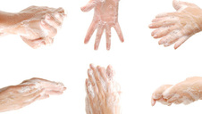 Hands covered in soap suds