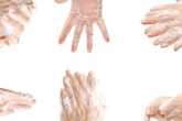 Hands covered in soap