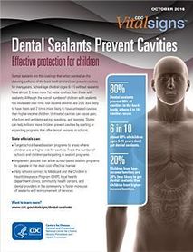 CDC vital signs report cover - dental sealants prevent cavities
