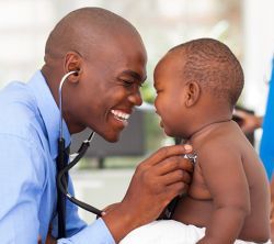 photo of a doctor with an infant