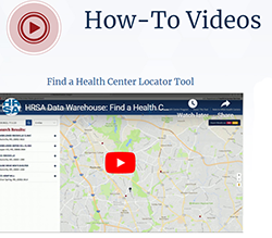 screenshot of data.hrsa.gov how to videos page