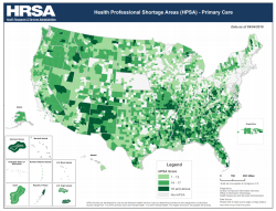 screencap of primary care shortage areas