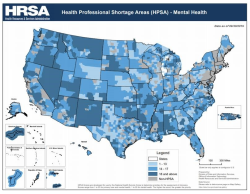 screenshot of a map from the data.hrsa.gov map gallery