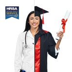 photo of a medical student in graduation cap and gown
