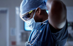 photo of a doctor with a mask on