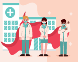 illustration of doctors wearing capes