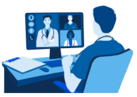 clipart of a telehealth medical appointment