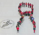 human ribbon for world aids day