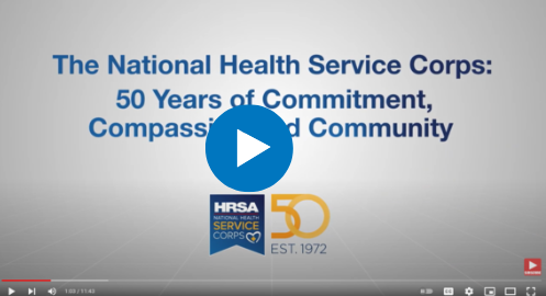 NHSC 50th Anniversary Video with Play Button