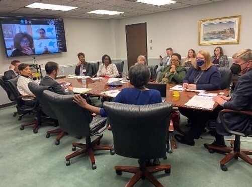 HRSA Regional Administrator Natalie Brevard Perry with HHS leaders and South Carolina health leaders and partners