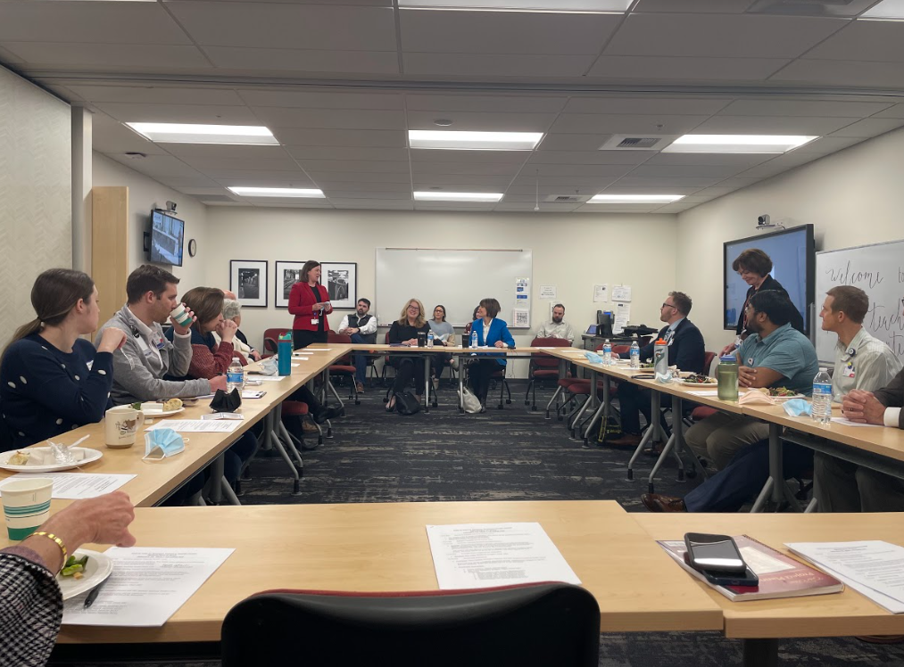 Administrator Carole Johnson at conference table in Spokane, WA