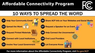 FCC Connectivity Program - 10 Ways to Spread the Words