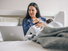 Mother and child on telehealth appointment