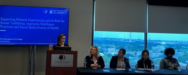 HRSA OWH Deputy Director Jessica Tytel leads a panel discussions at the National Human Trafficking Prevention Summit