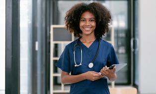 Black female student smiling