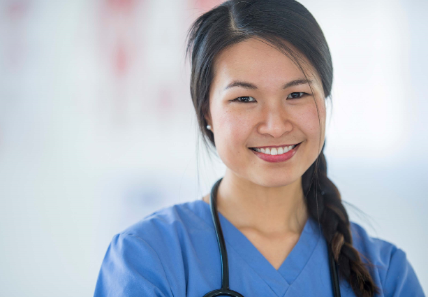 A smiling nurse