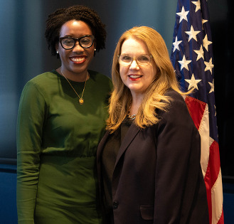 Rep Lauren Underwood and Carole together