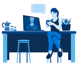 Patient accessing a direct-to-consumer telehealth provider from home