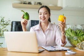 Patient and provider using telenutrition
