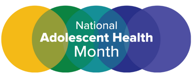 Banner with National Adolescent Health Month logo
