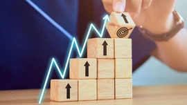 Wooden blocks  showing career progression