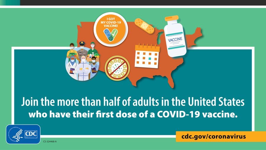 Join the more than half of adults in the United States who have their first dose of a COVID-19 vaccine.
