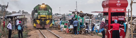 train approaching town