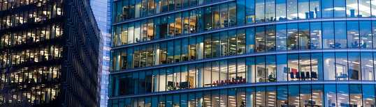 glass windows of a building