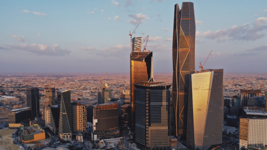 photograph of the King Abdullah Financial District in Riyadh, Saudi Arabia