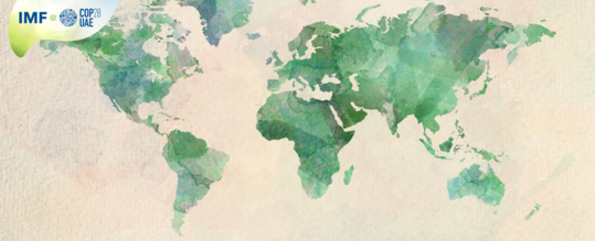 world map in green watercolour art style