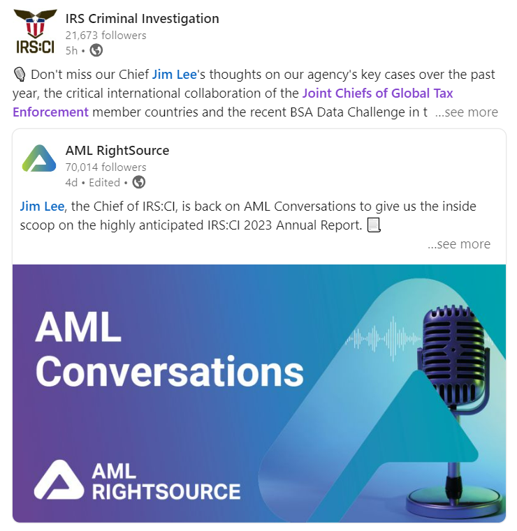 Chief Lee joins 'AML Conversations' podcast to talk key CI cases, international collaboration Chief Lee joins 'AML Conversations' podcast to talk key CI cases, international collaboration