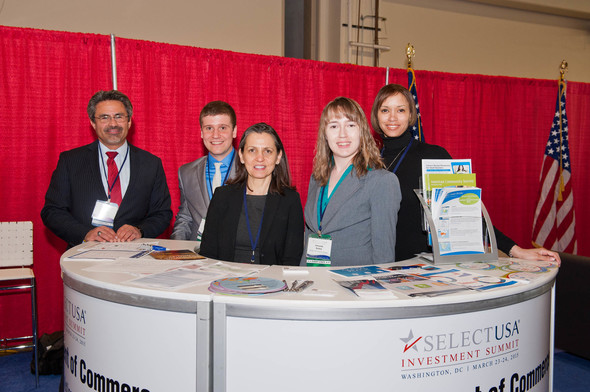 BEA info desk in the USG Pavilion during the 2015 SelectUSA Investment Summit